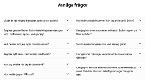 bild som visar exempel på vanliga frågor