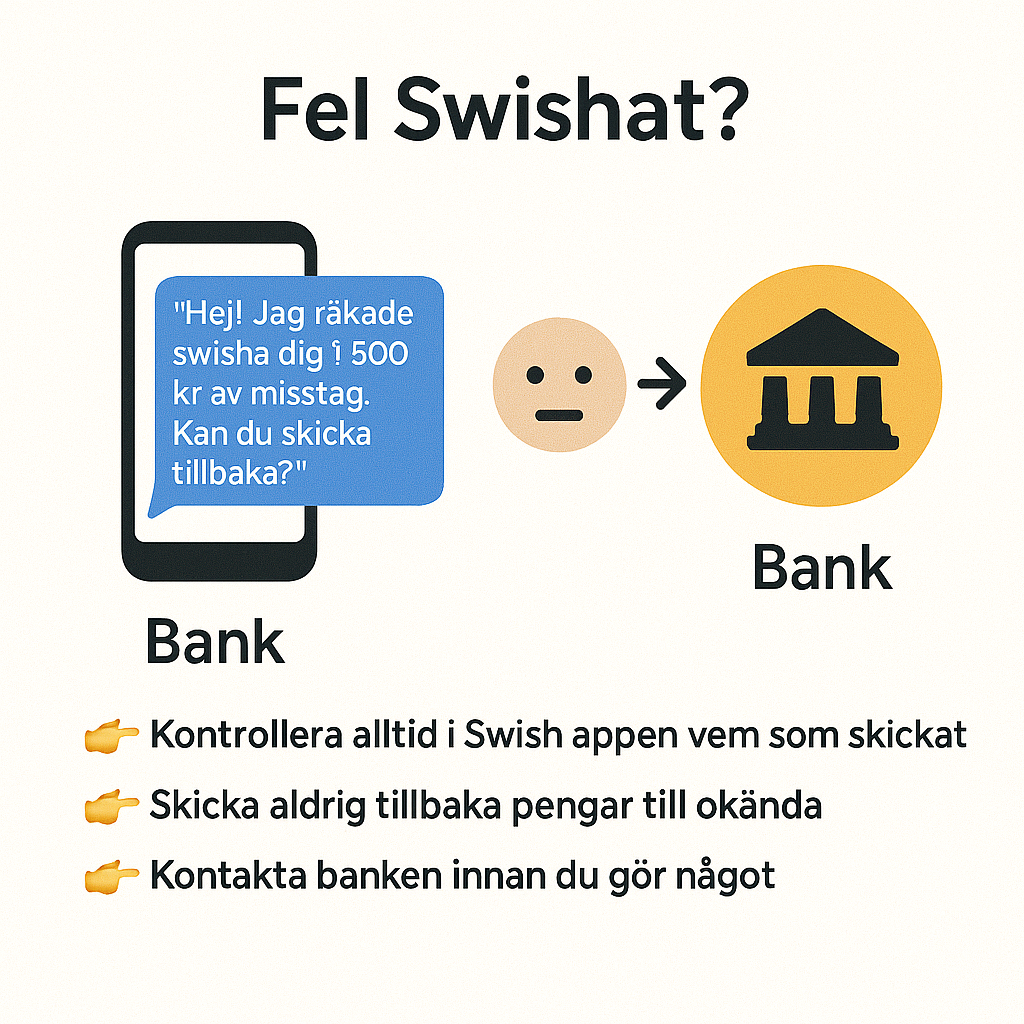 bild som visar hur fel swish bluff går till